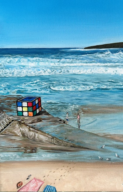 Maroubra Beach Maroubiks Cube Sydney Greeting Card