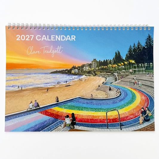 2027 Calendar - Sydney Eastern Beaches Bondi Coogee Maroubra Harbour Bridge