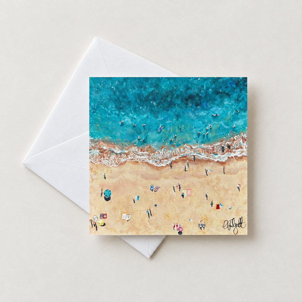 Bondi Beach Birds Eye View Ocean Greeting Card