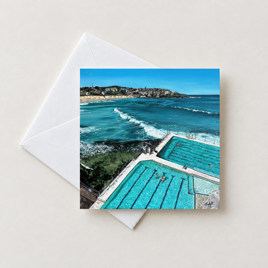 Bondi Beach Icebergs Ocean Edge Greeting Card gifts