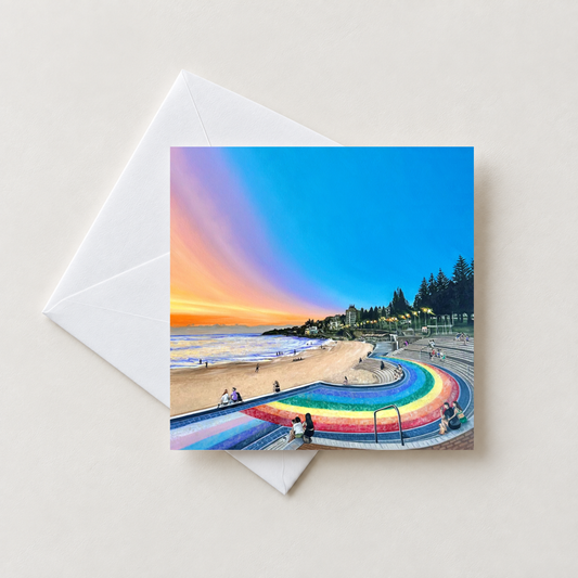 Coogee Beach Rainbow Steps Sydney Greeting Card