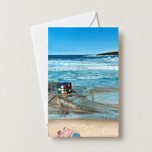 Maroubra Beach Maroubiks Cube Sydney Greeting Card