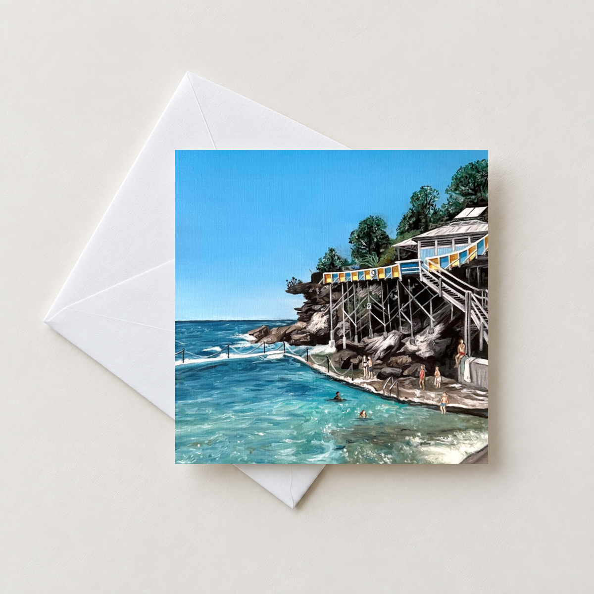 Wylie's Baths Coogee Beach Sydney Painting Greeting Card 